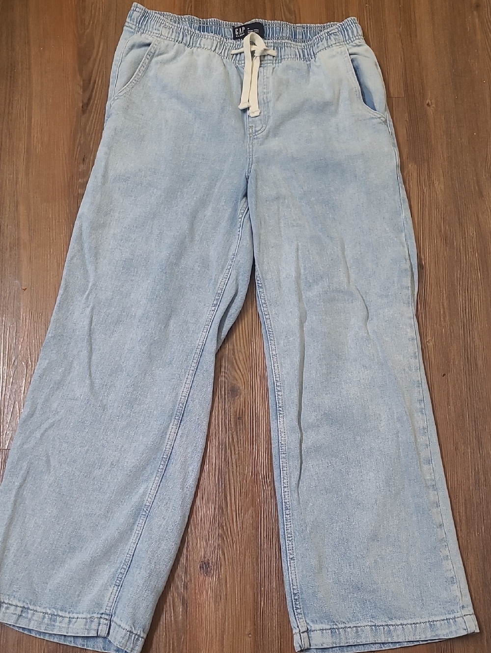 GAP Light Blue Elastic Waist Denim Joggers